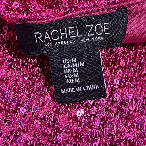 Raspberry sequin party top stretchy tank top sparkle date night cocktail - Picture 7 of 9